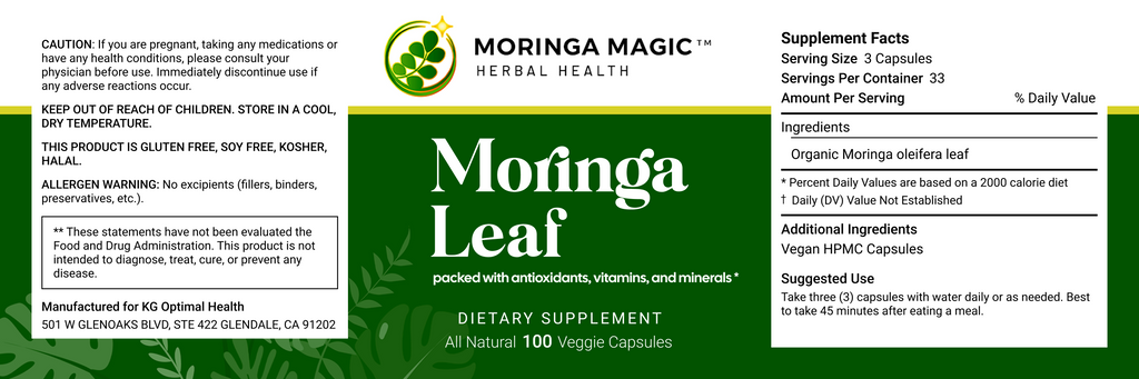 Moringa Leaf label