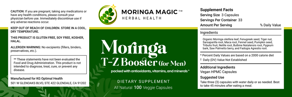 Moringa T-Z Booster (for Men) label