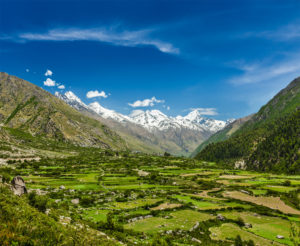 Valley in Himalayas. Sangla valley, Himachal Pradesh, India